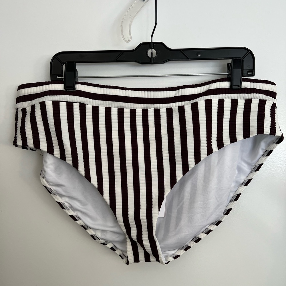 Striped bikini bottom plus size